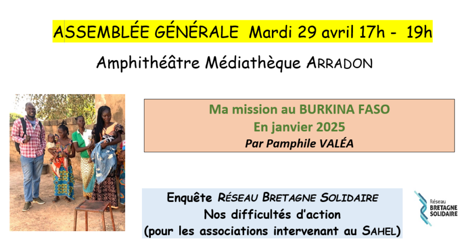 ASSEMBLÉE GÉNÉRALE 2025 - Mardi 29 avril 17h - 19h