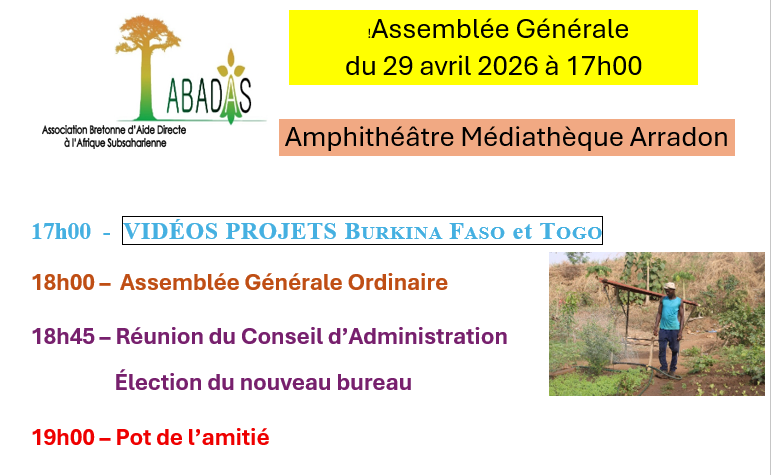 ASSEMBLÉE GÉNÉRALE 2026 - Mercredi 29 avril 17h - 19h